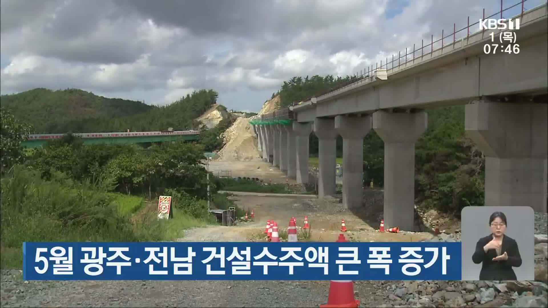 5월 광주·전남 건설수주액 큰 폭 증가