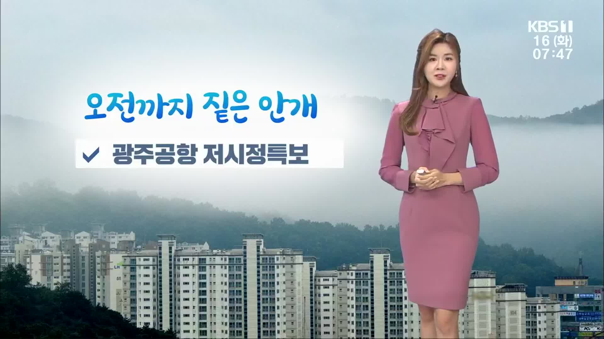 [날씨] 광주·전남 오전까지 짙은 안개…광주공항 저시정특보
