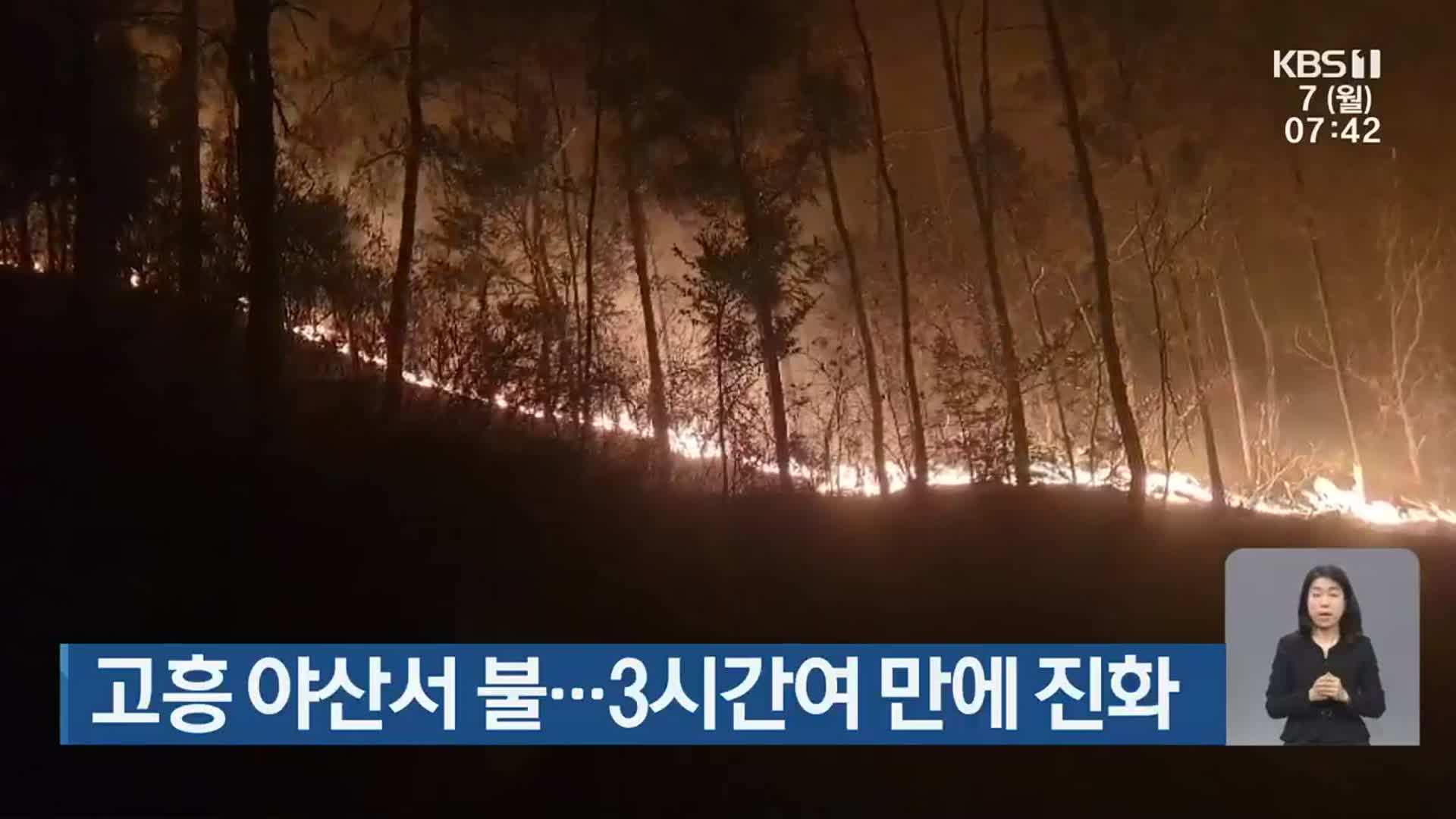 고흥 야산서 불…3시간여 만에 진화