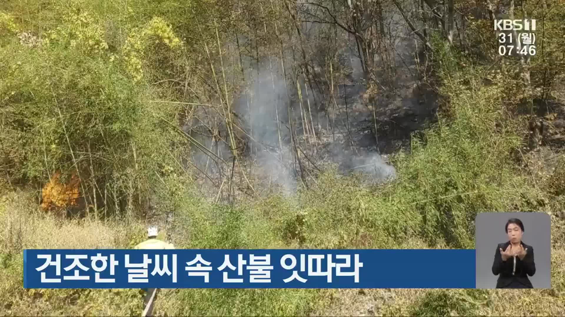 건조한 날씨 속 산불 잇따라