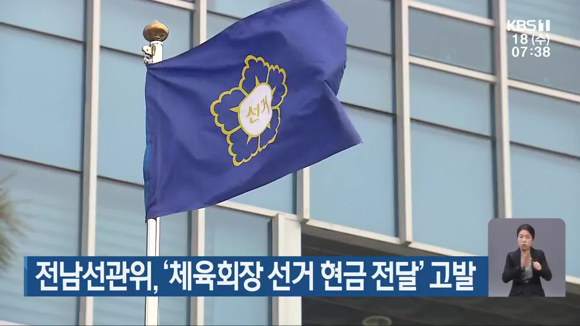 전남선관위, ‘체육회장 선거 현금 전달’ 고발