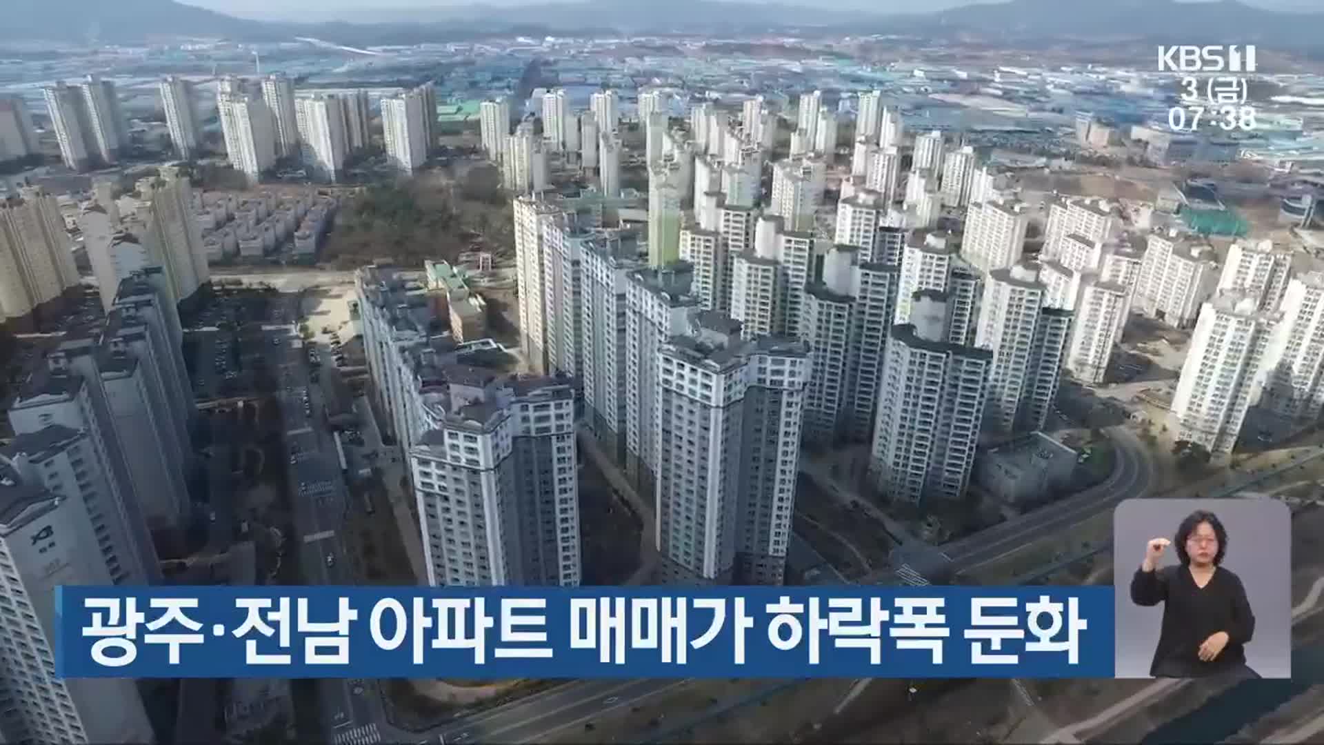 광주·전남 아파트 매매가 하락폭 둔화