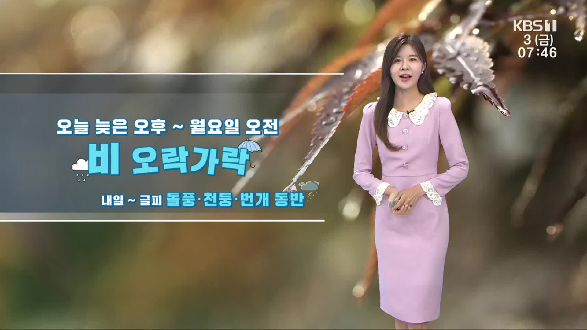 [날씨] 광주·전남 글피까지 비 오락가락…오늘도 늦더위