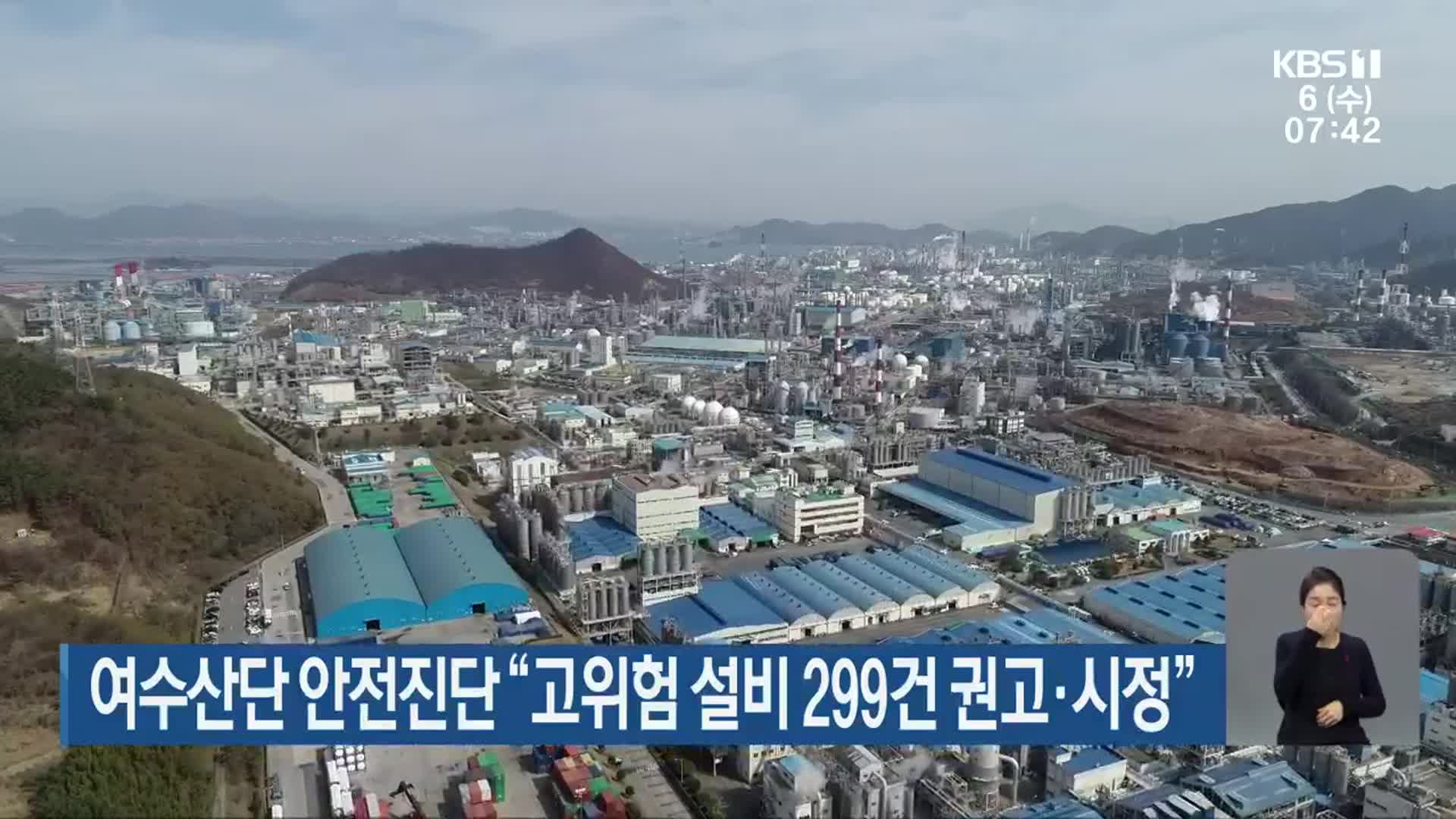 여수산단 안전진단 “고위험 설비 299건 권고·시정”