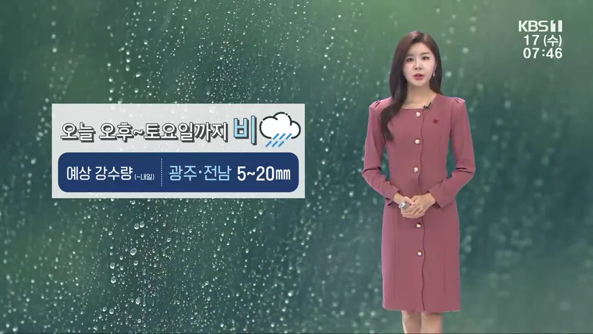 [날씨] 광주·전남 토요일까지 비 오락가락…당분간 포근