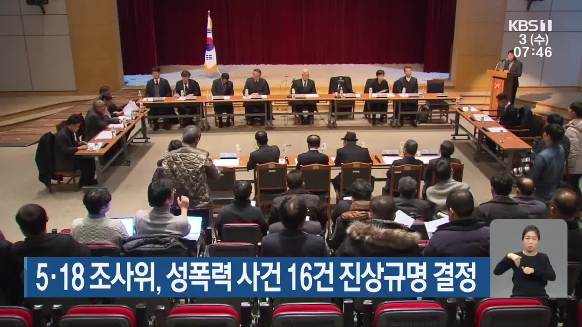 5·18 조사위, 성폭력 사건 16건 진상규명 결정