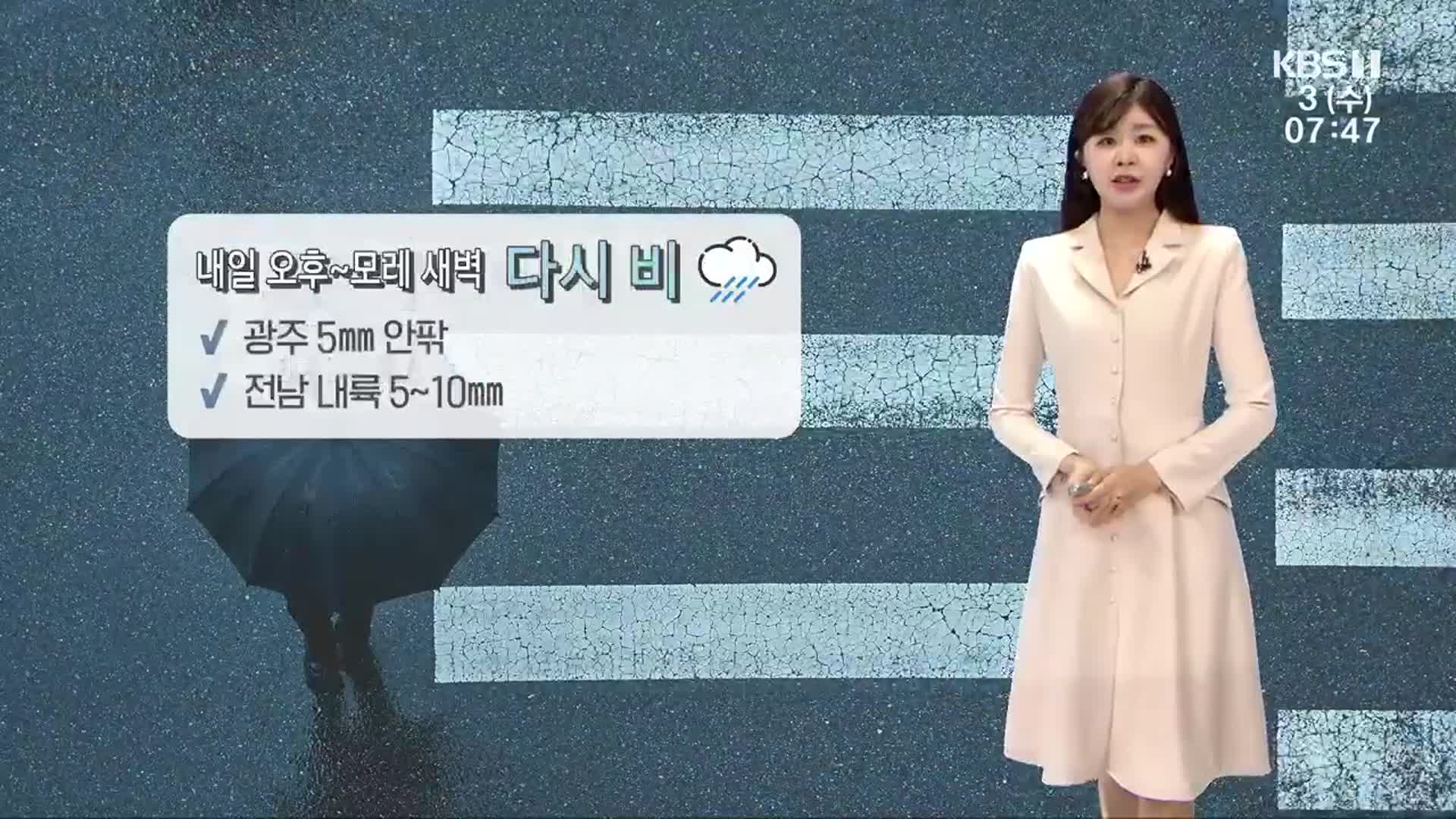 [날씨] 광주·전남 모레까지 비…남해안 시간당 10mm