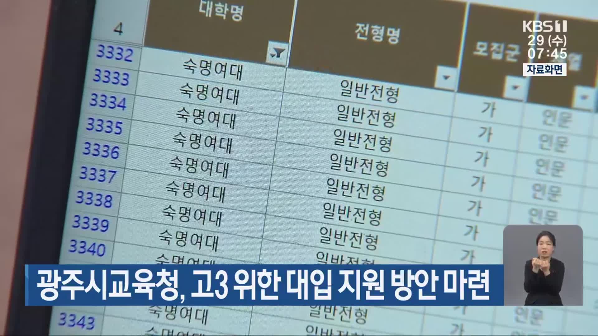 광주시교육청, 고3 위한 대입 지원 방안 마련