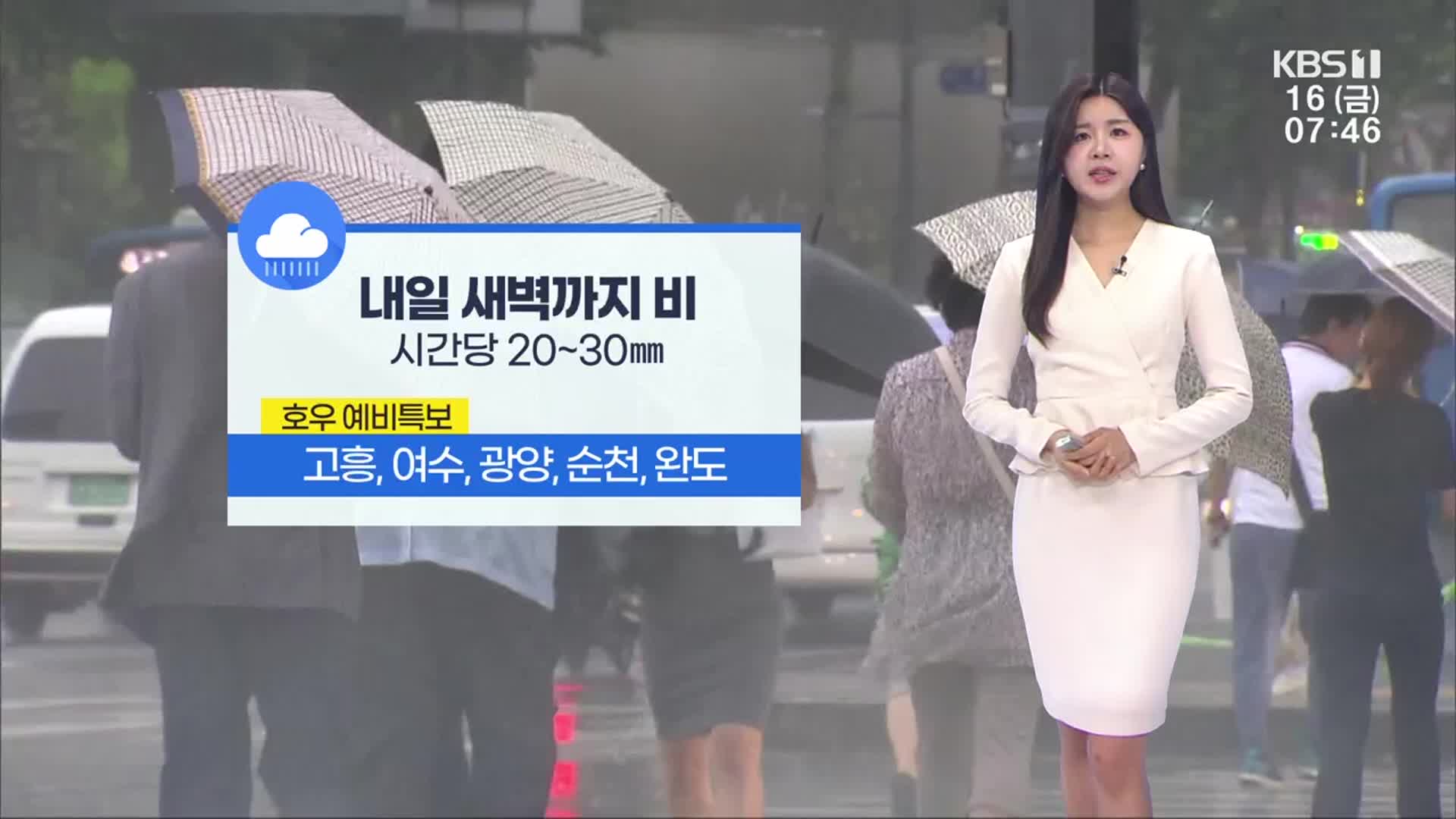 [날씨] 광주·전남 내일까지 강하고 많은 비…최고 100mm↑