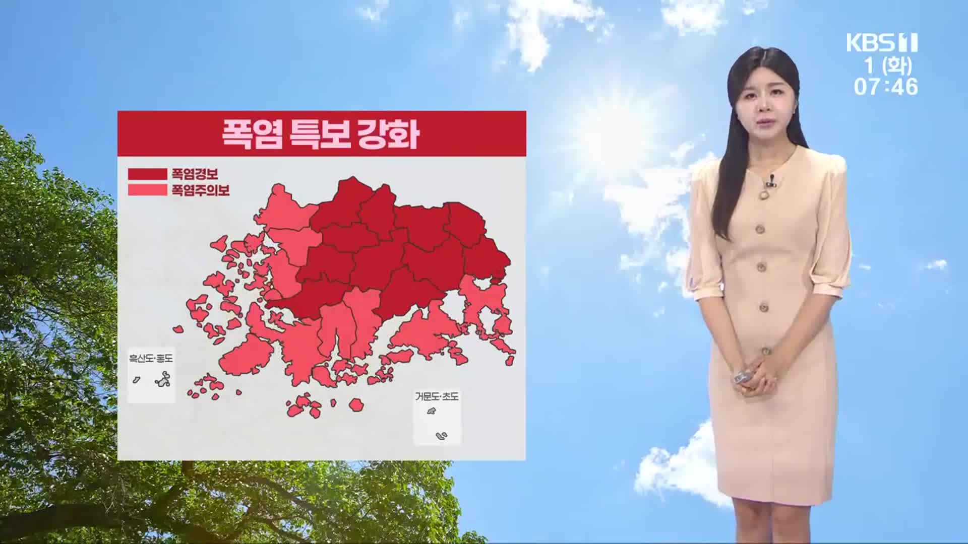 [날씨] 광주·전남 어제보다 더 더워…한낮 35도 안팎