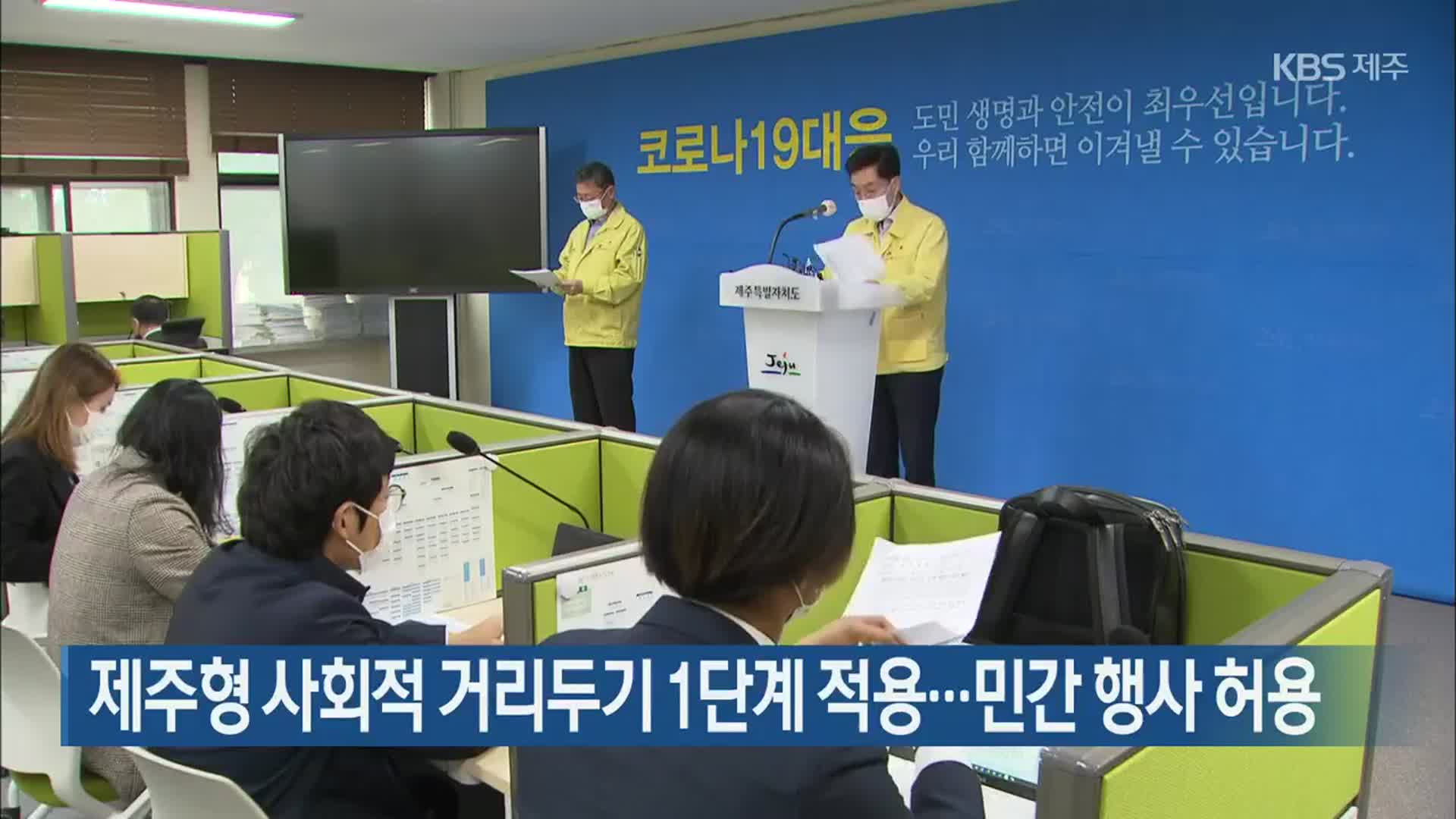 제주형 사회적 거리두기 1단계 적용…민간 행사 허용