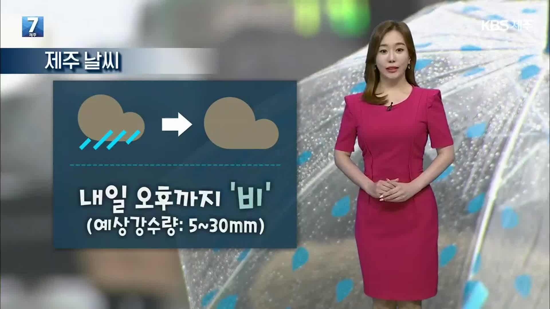 [날씨] 제주 내일 오후까지 ‘비’…더위 누그러져