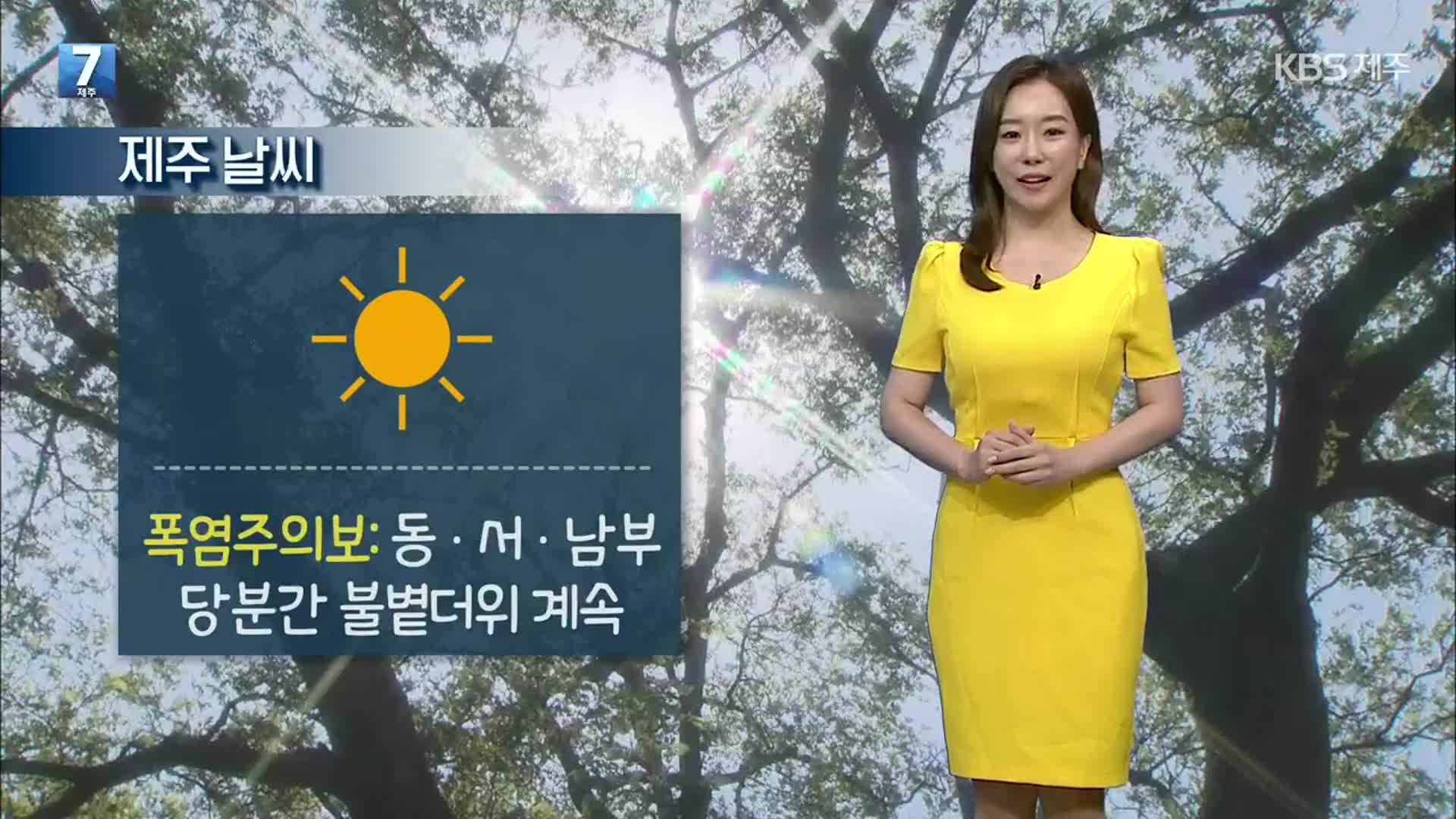 [날씨] 제주 폭염주의보…내일 낮 기온 대부분 31도까지 올라