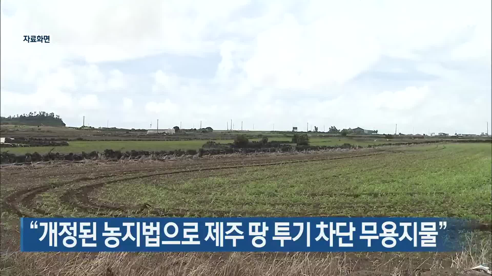 “개정된 농지법으로 제주 땅 투기 차단 무용지물”