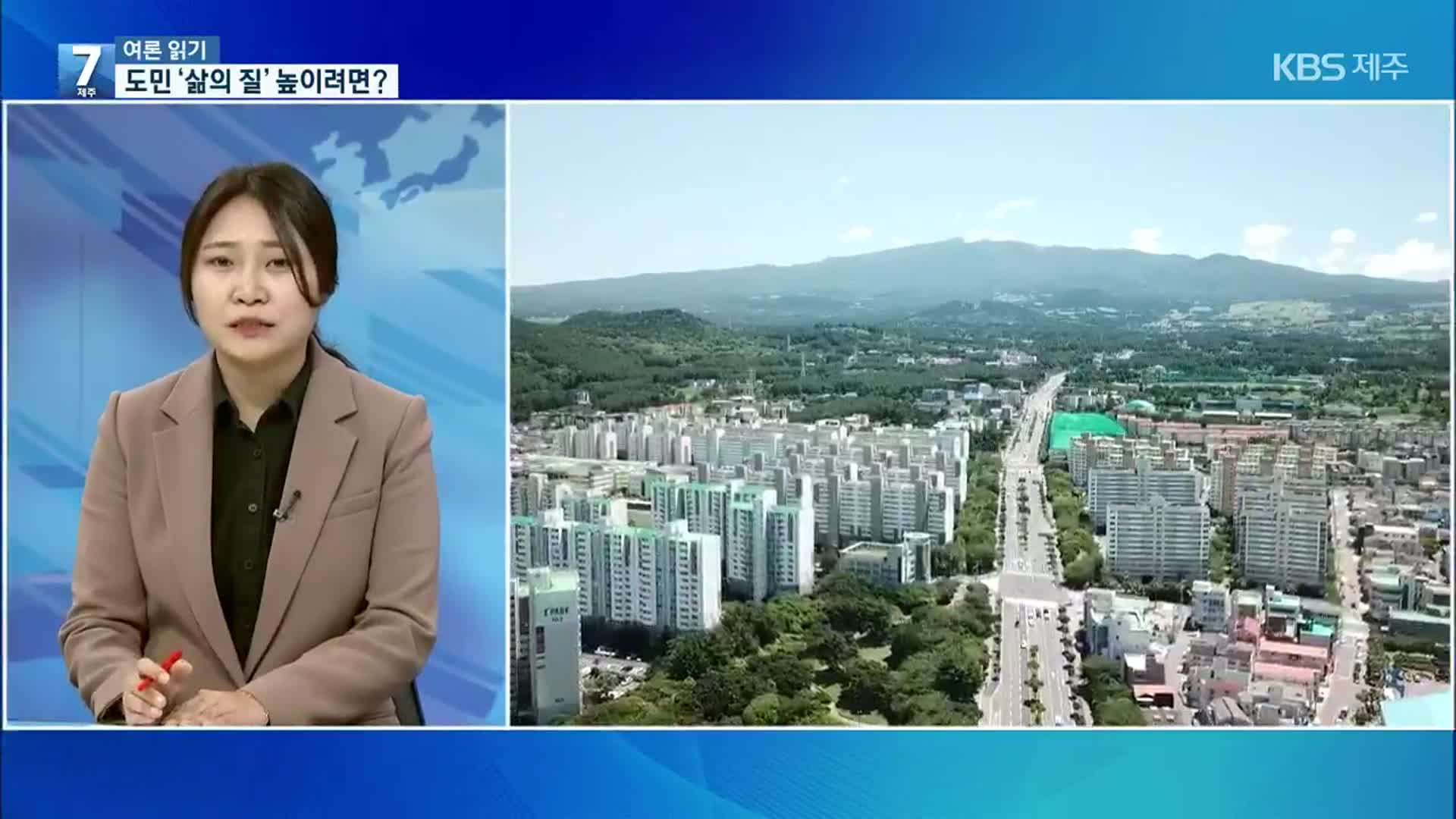 [여론읽기] 제주도민 삶의 질 높이려면?…도민에게 묻다