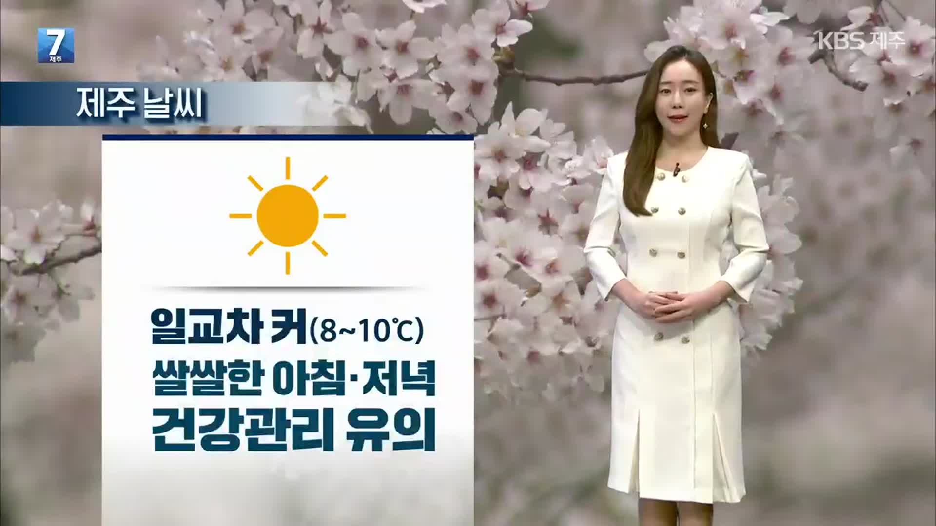 [날씨] 제주 내일 일교차 10도·낮 최고 19도…대기 점차 건조