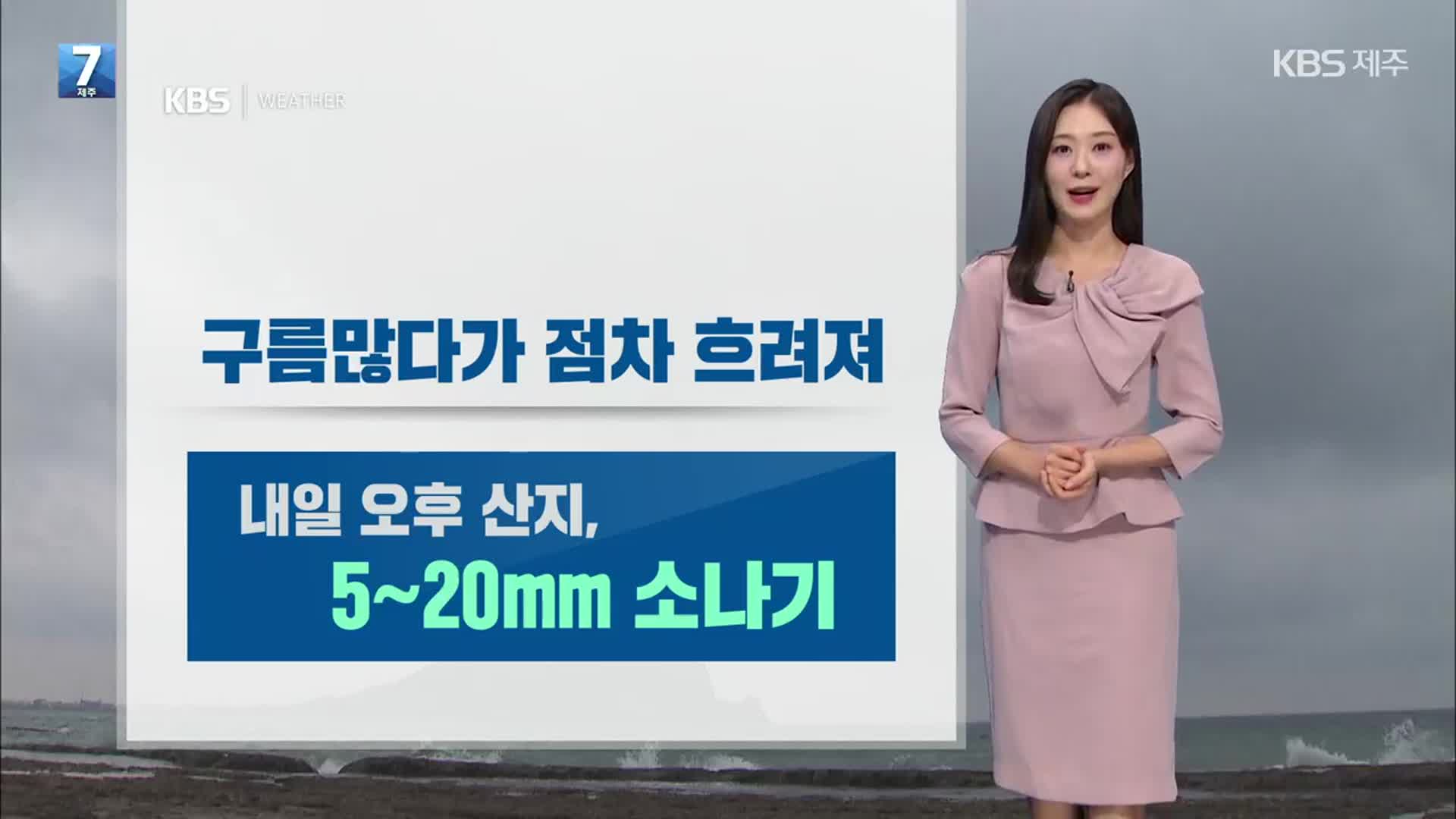 [날씨] 제주 내일 아침·저녁 선선·낮 더위…오후 산지 소나기