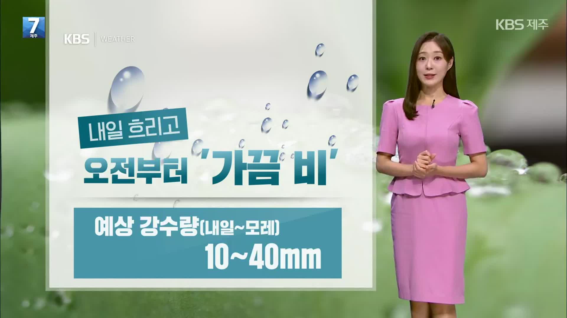 [날씨] 제주 저녁까지 곳곳 소나기…내일 흐리고, 오전부터 비