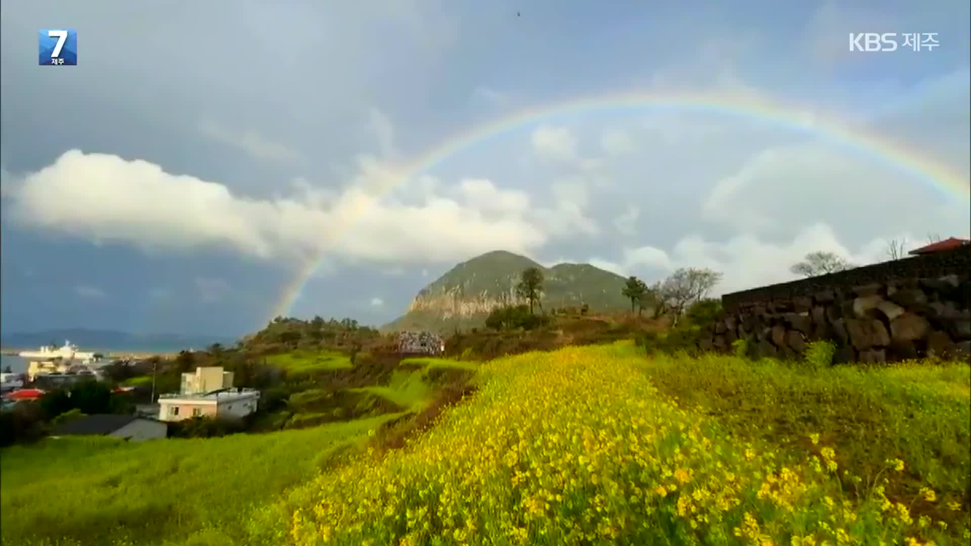 [영상] 산방산과 일곱 빛깔 무지개