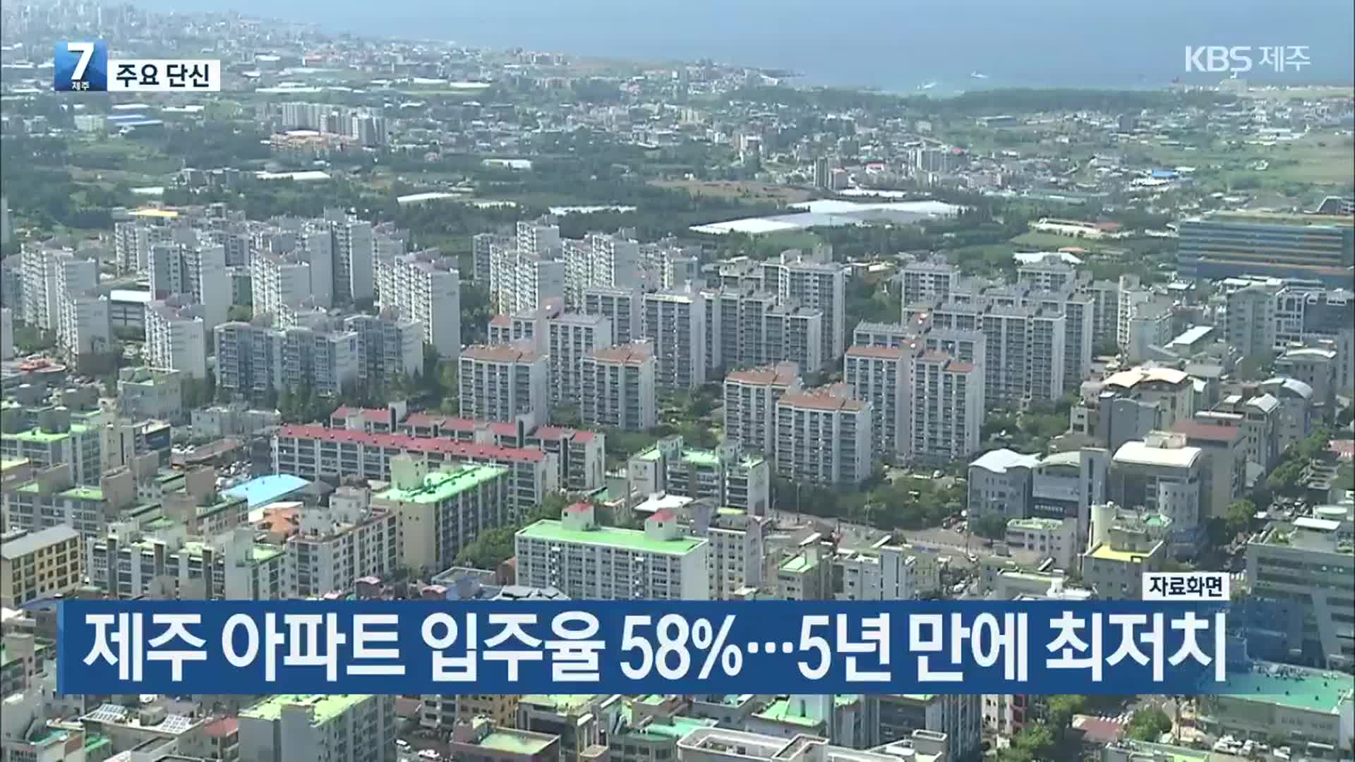 [주요 단신] 제주 아파트 입주율 58%…5년 만에 최저치 외