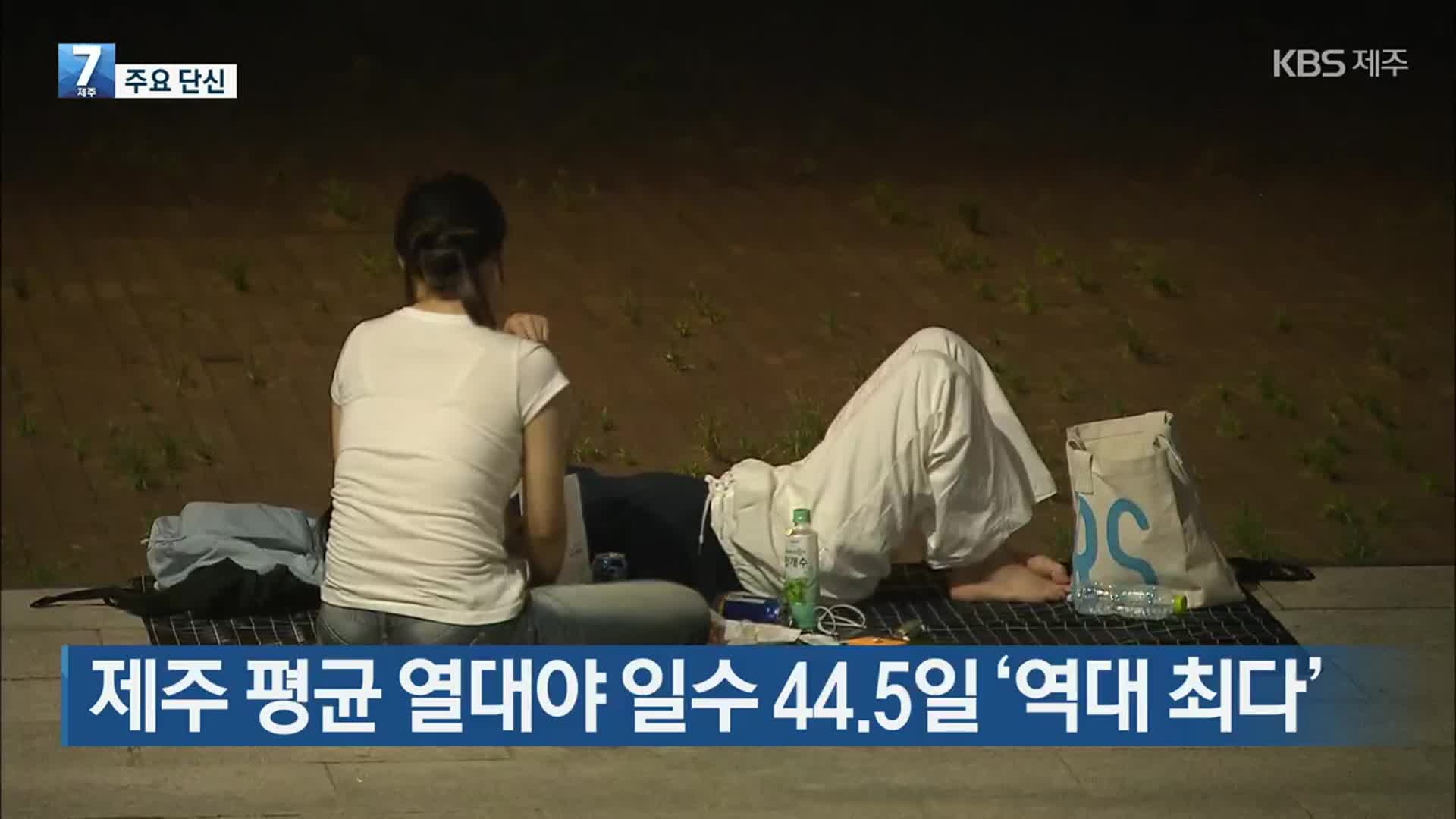 [주요 단신] 제주 평균 열대야 일수 44.5일 ‘역대 최다’ 외