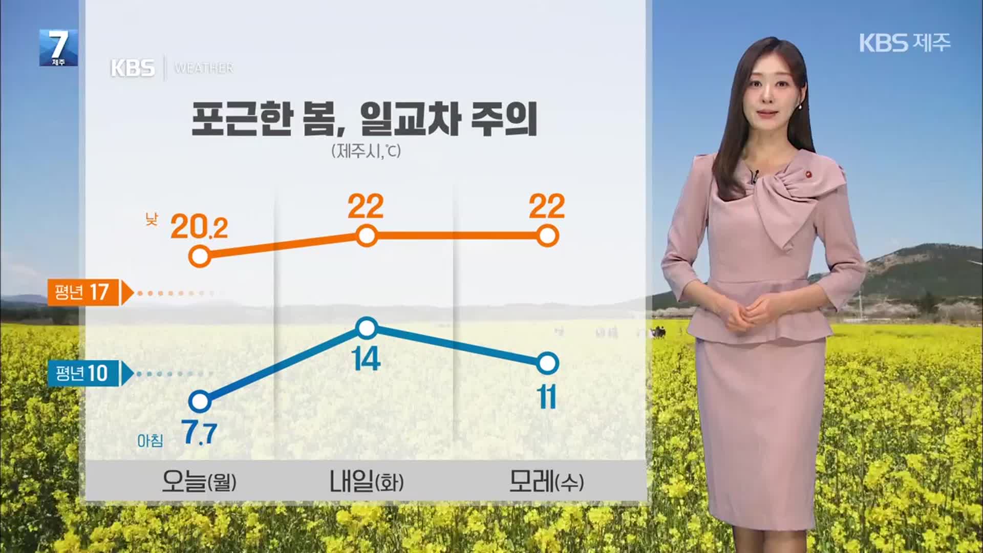 [날씨] 제주 서귀포 벚꽃 만발, 포근한 봄…한라산 ‘건조주의보’, 화재 주의
