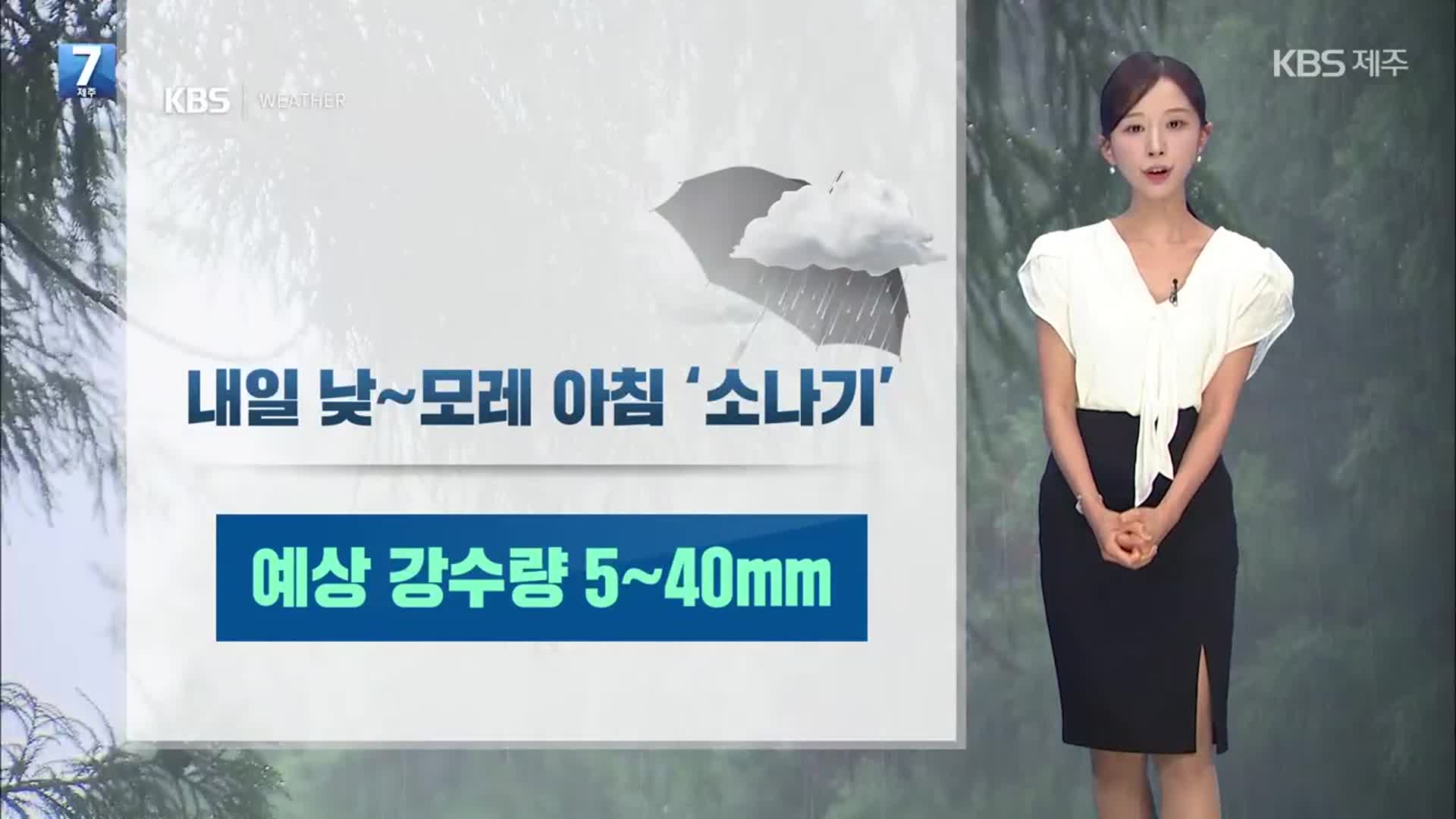 [날씨] 제주 곳곳 내일 낮~모레 아침 소나기­…폭염·열대야 계속