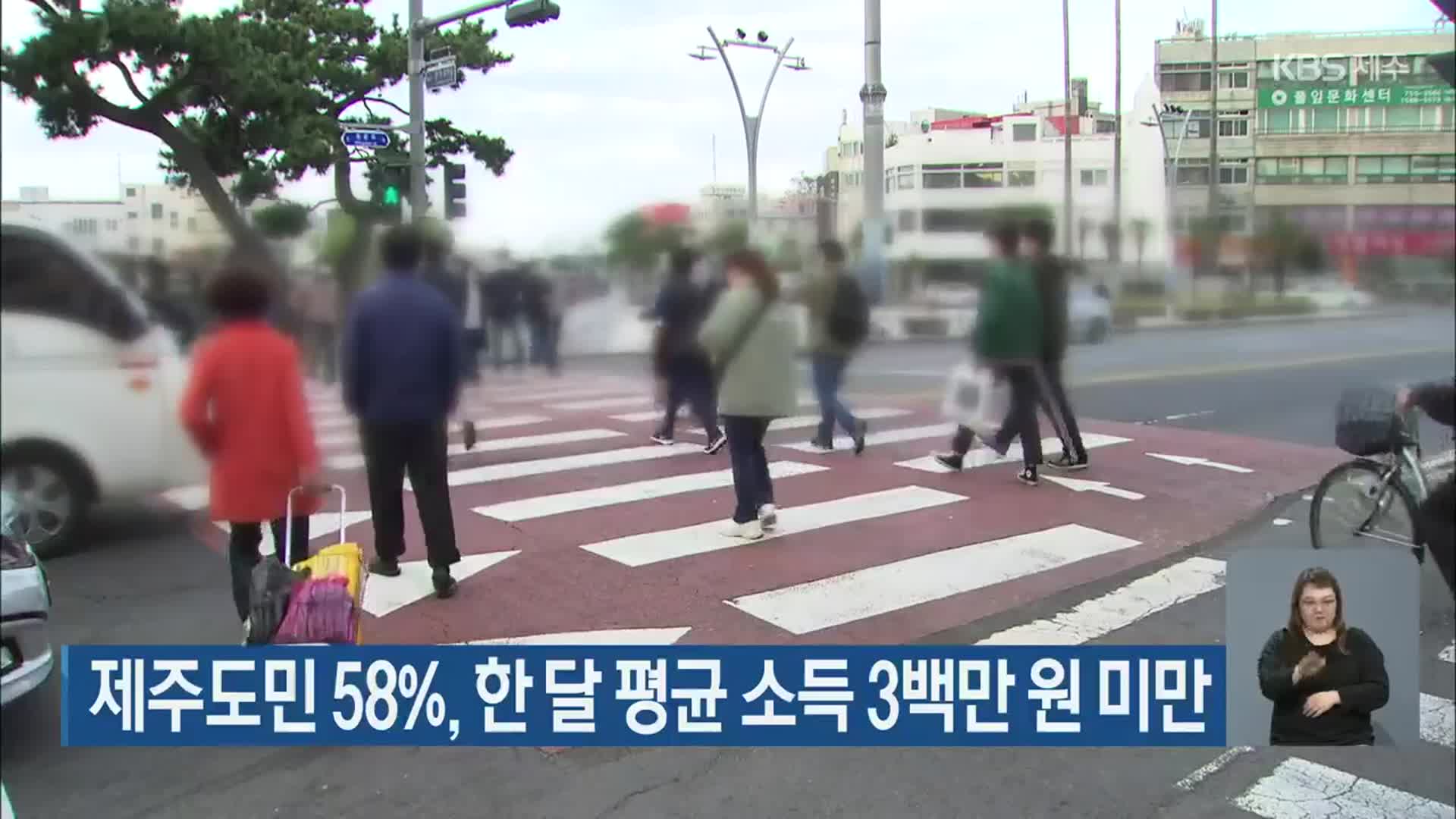 제주도민 58%, 한 달 평균 소득 3백만 원 미만