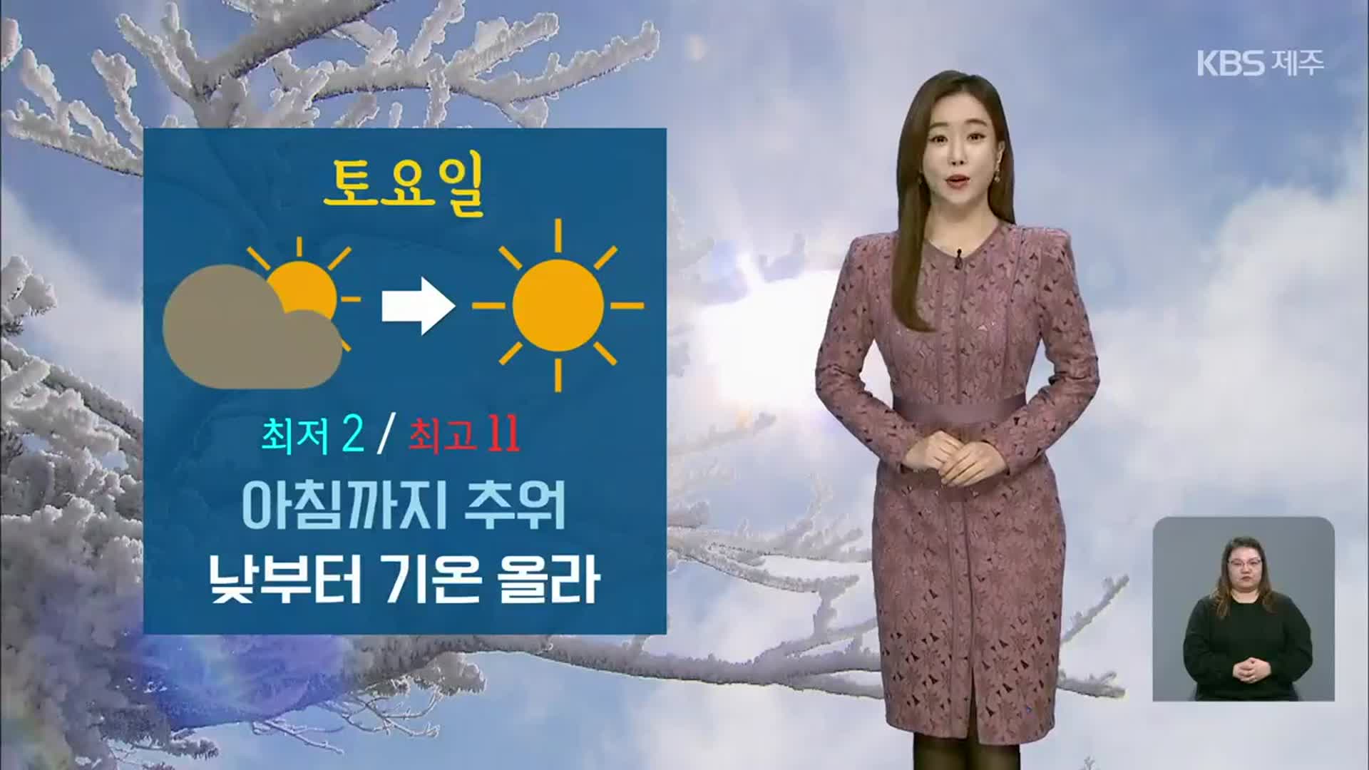 [날씨] 제주 토요일 아침까지 추워…낮부터 기온 올라