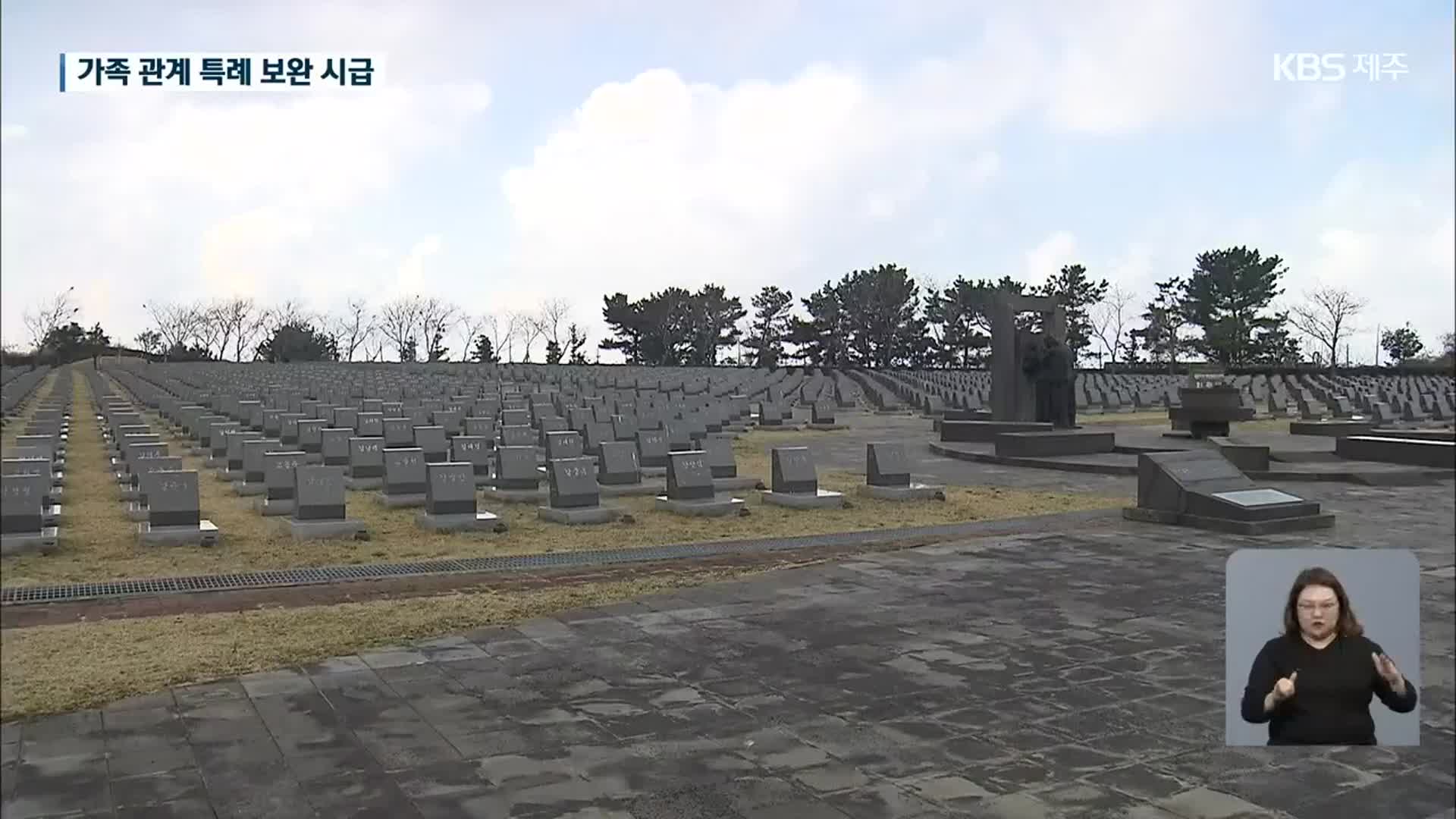 4·3 가족 관계 특례 조항 삭제…“제도 보완 시급”