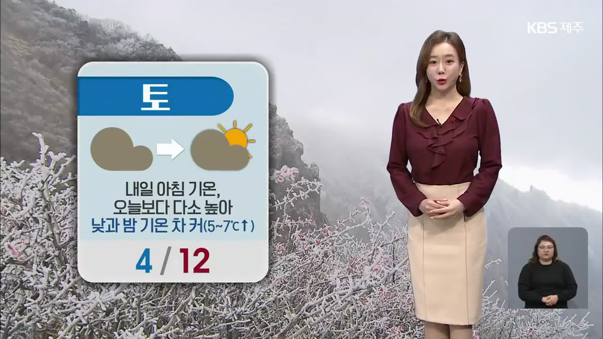 [날씨] 제주 내일 아침 기온 높아…주말 대체로 흐림