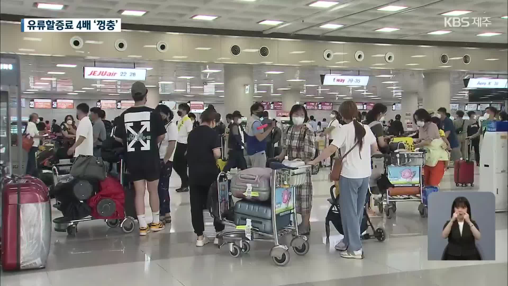 국내선 유류할증료 2만 원↑ 최고치…도민도 관광객도, 관광업계도 ‘부담’