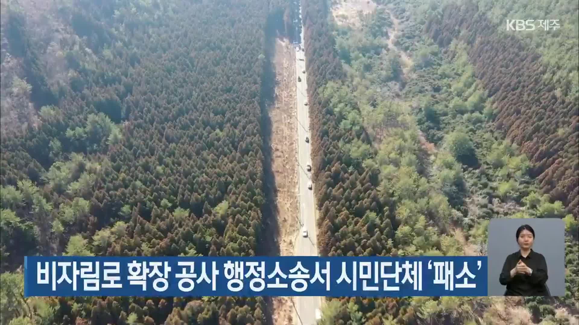 제주 비자림로 확장 공사 행정소송서 시민단체 ‘패소’