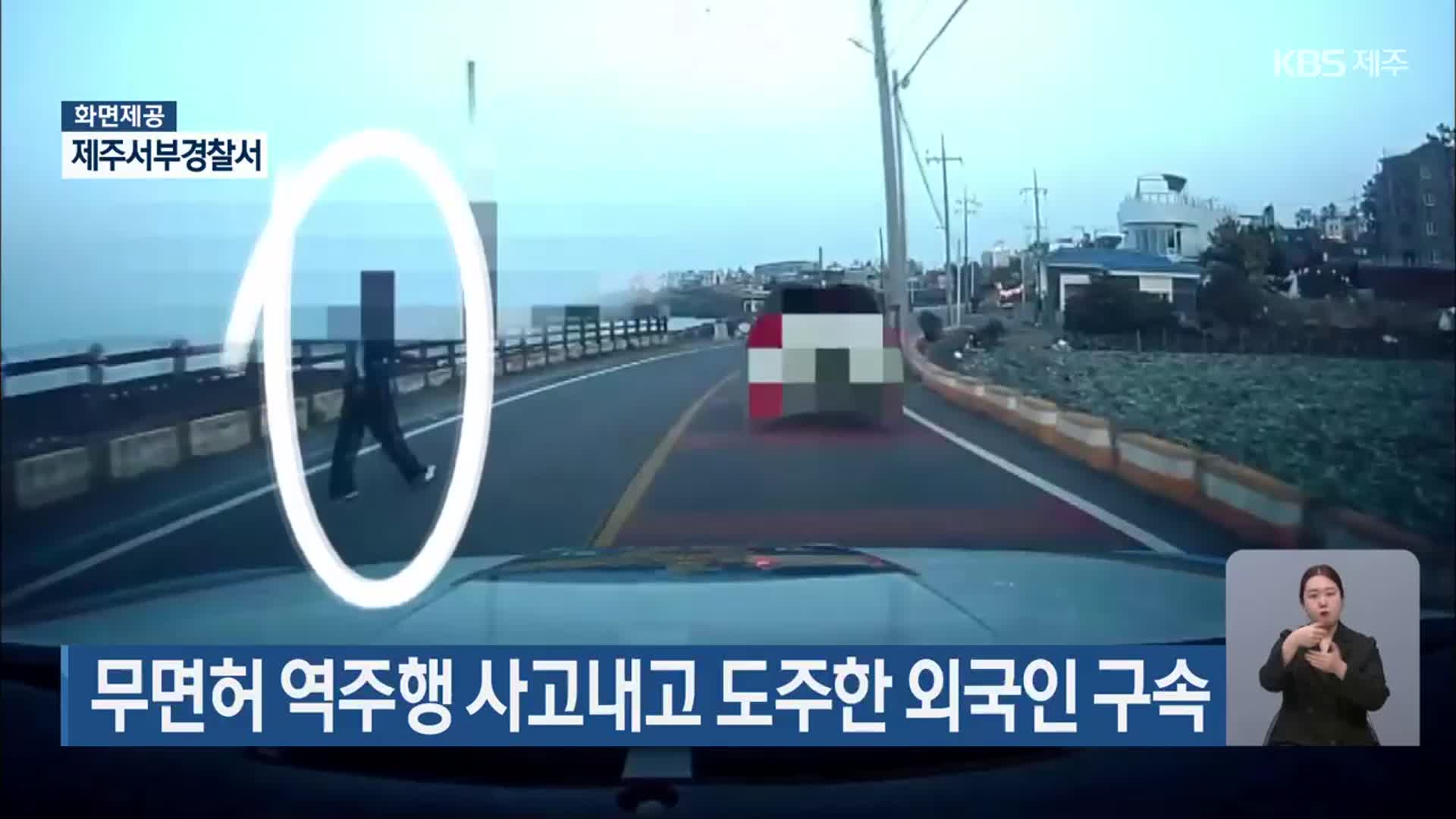 무면허 역주행 사고내고 도주한 외국인 구속