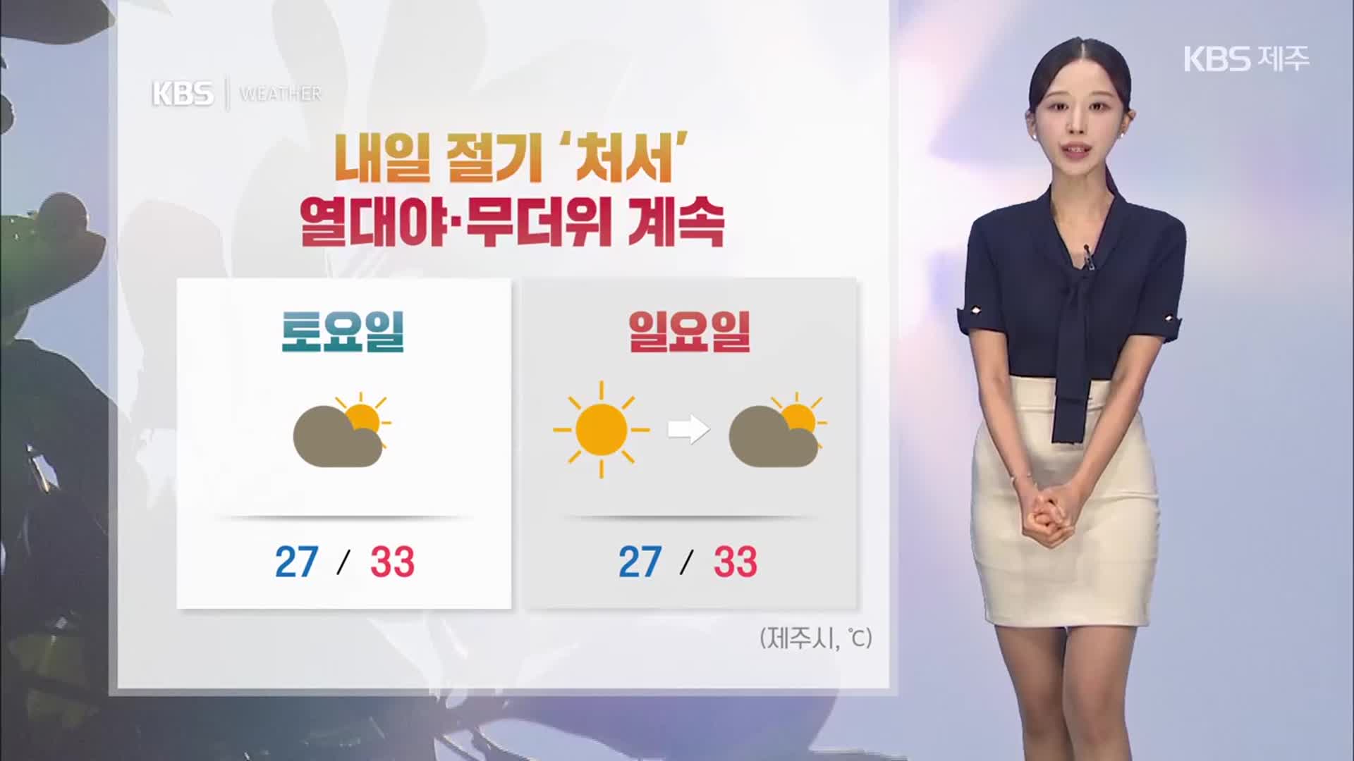 [날씨] 내일 ‘처서’, 제주 무더위 계속…소나기 소식도
