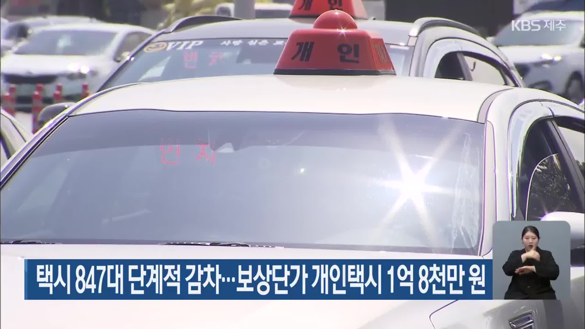 택시 847대 단계적 감차…보상단가 개인택시 1억 8천만 원
