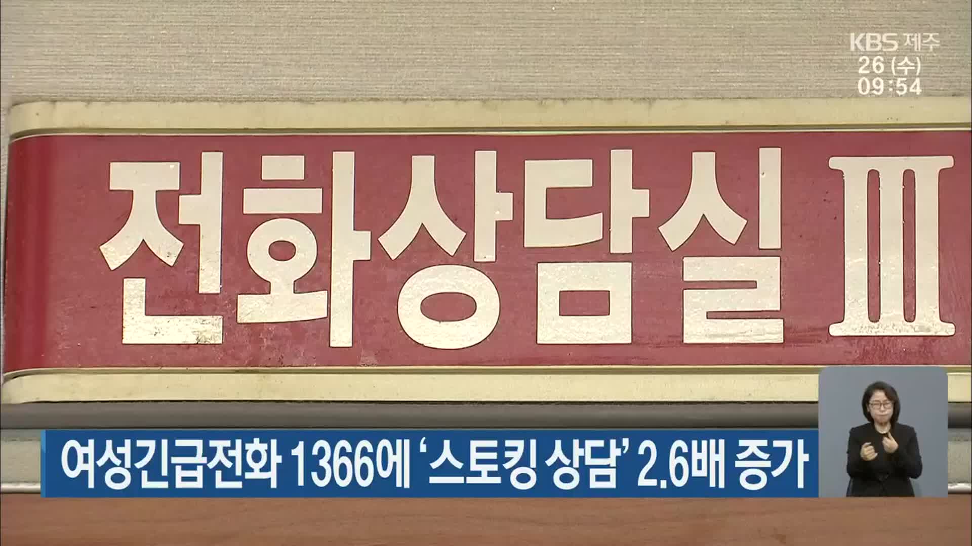 여성긴급전화 1366에 ‘스토킹 상담’ 2.6배 증가