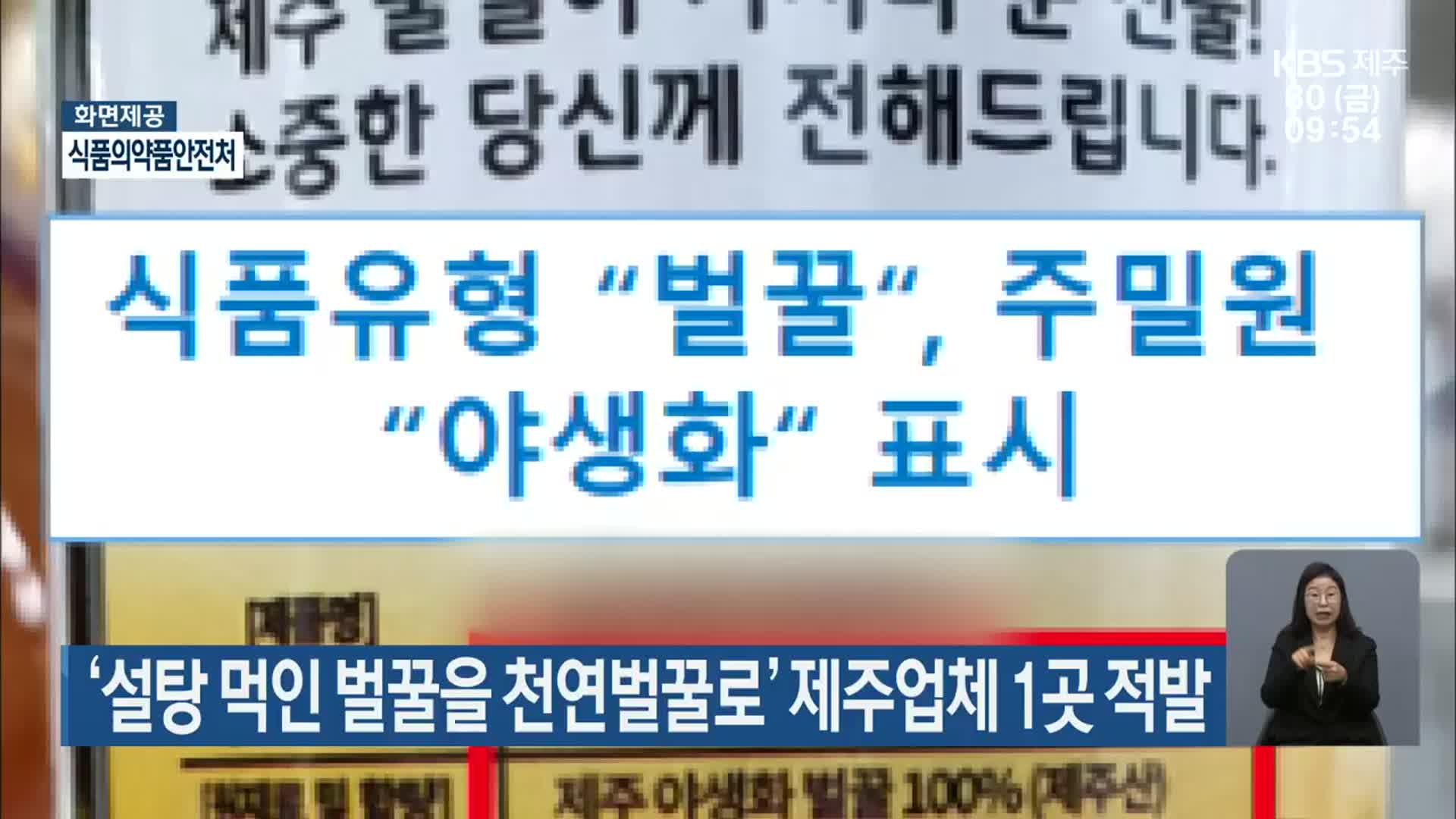 ‘설탕 먹인 벌꿀을 천연벌꿀로’…제주업체 1곳 적발