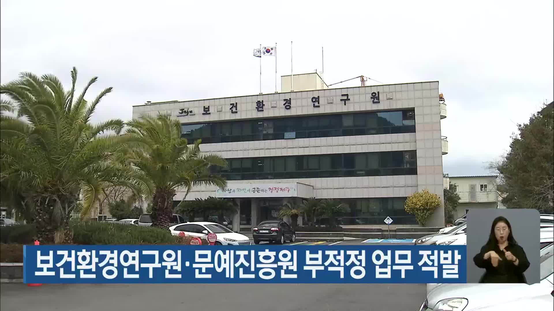 보건환경연구원·문예진흥원 부적정 업무 적발