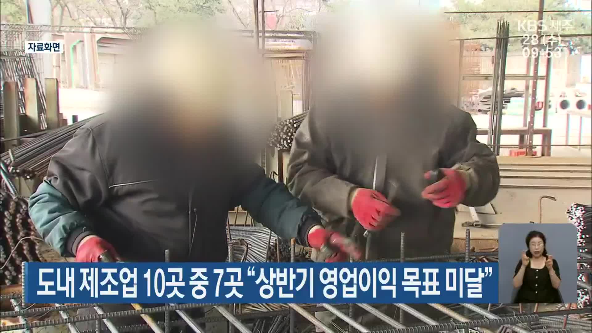 제주도 내 제조업 10곳 중 7곳 “상반기 영업이익 목표 미달”