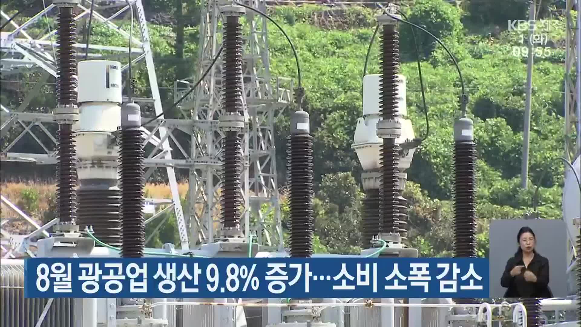 8월 제주 광공업 생산 9.8% 증가…소비 소폭 감소