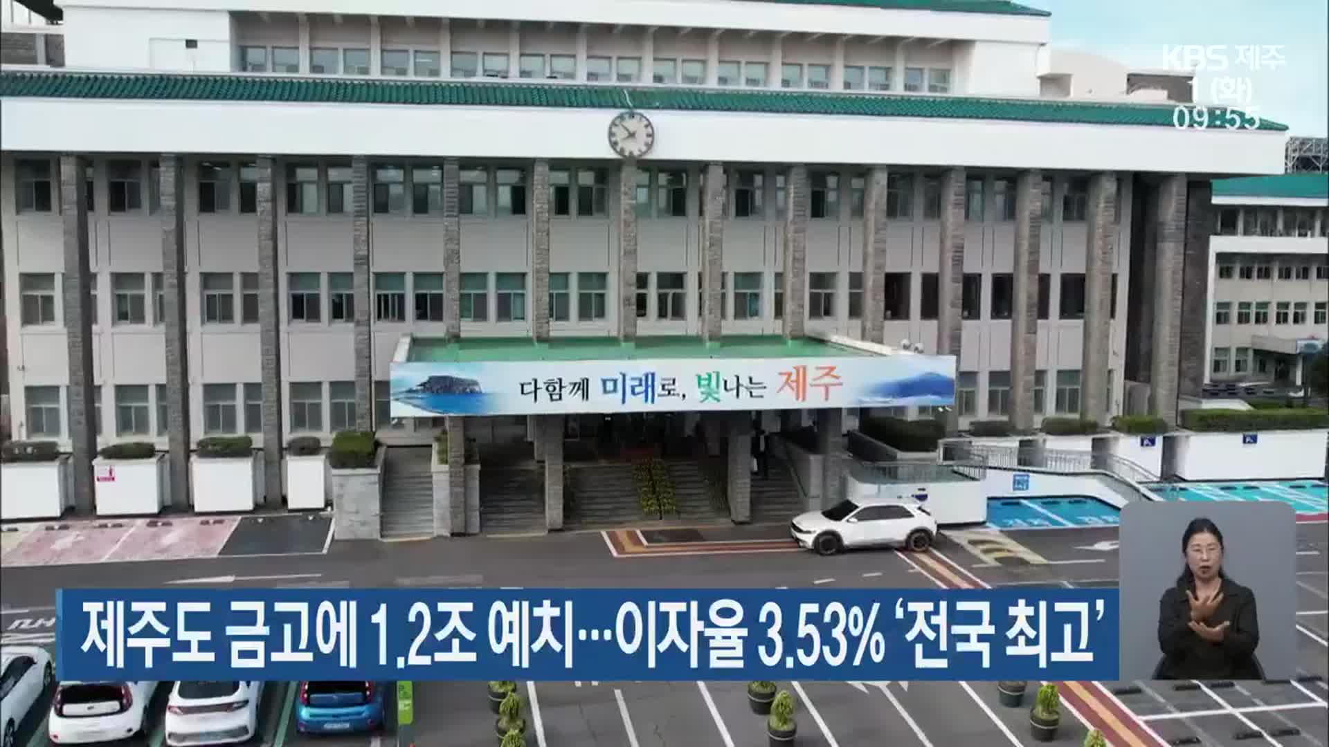 제주도 금고에 1.2조 예치…이자율 3.53% ‘전국 최고’