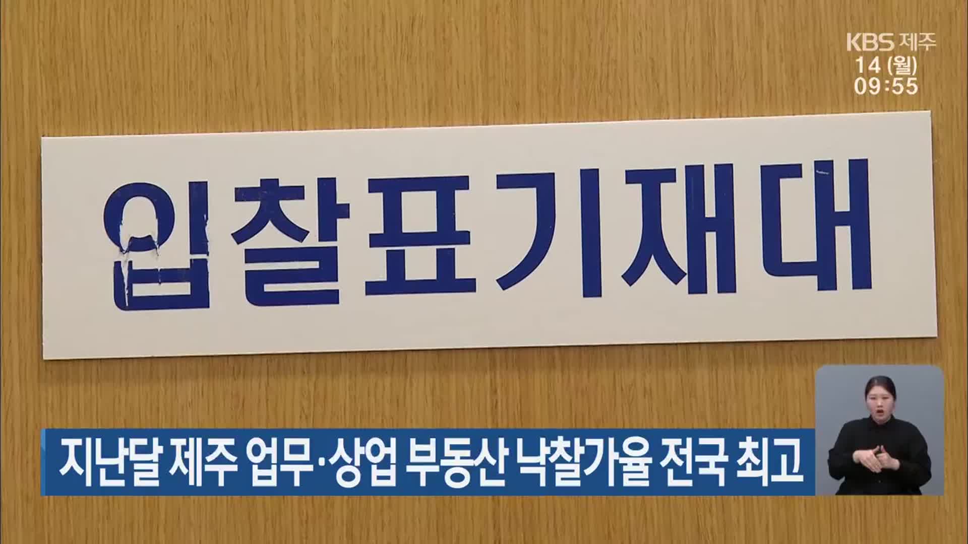 지난달 제주 업무·상업 부동산 낙찰가율 전국 최고