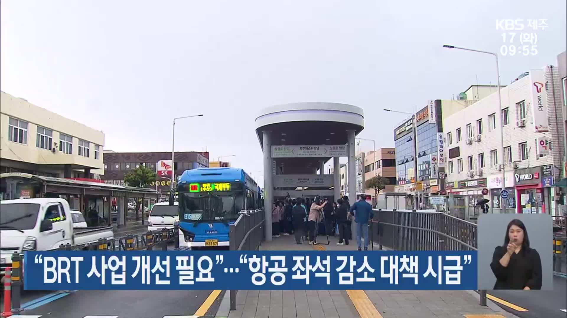 “BRT 사업 개선 필요”…“항공 좌석 감소 대책 시급”
