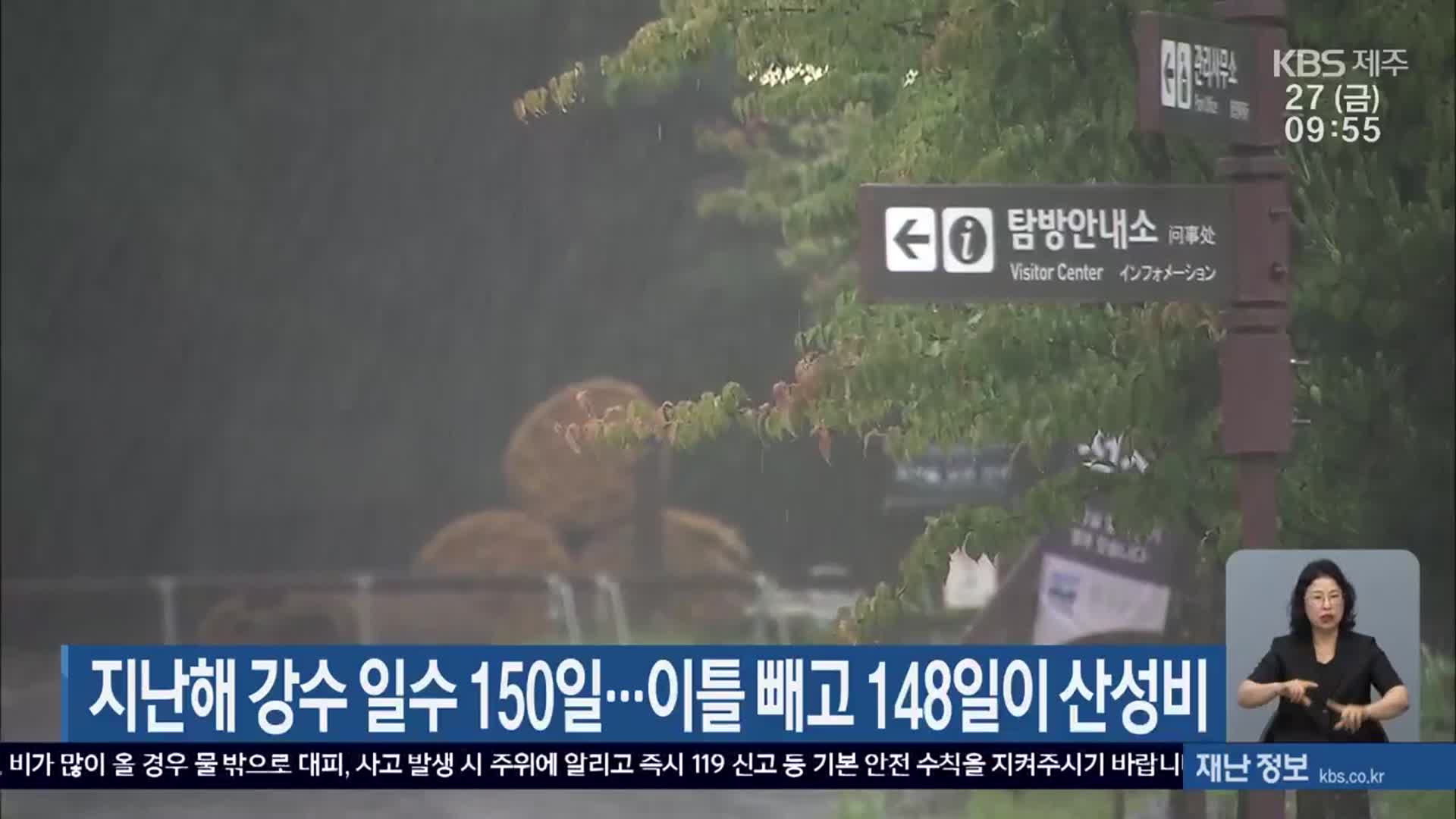 지난해 강수 일수150일…이틀 빼고 148일이 산성비