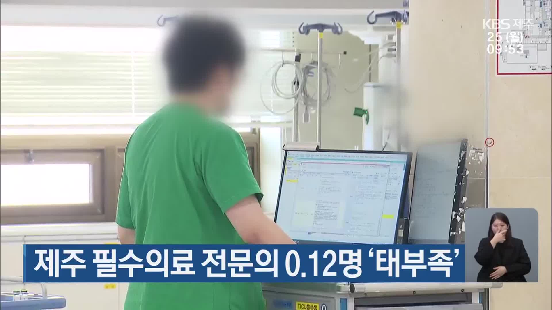 제주 필수의료 전문의 0.12명 ‘태부족’