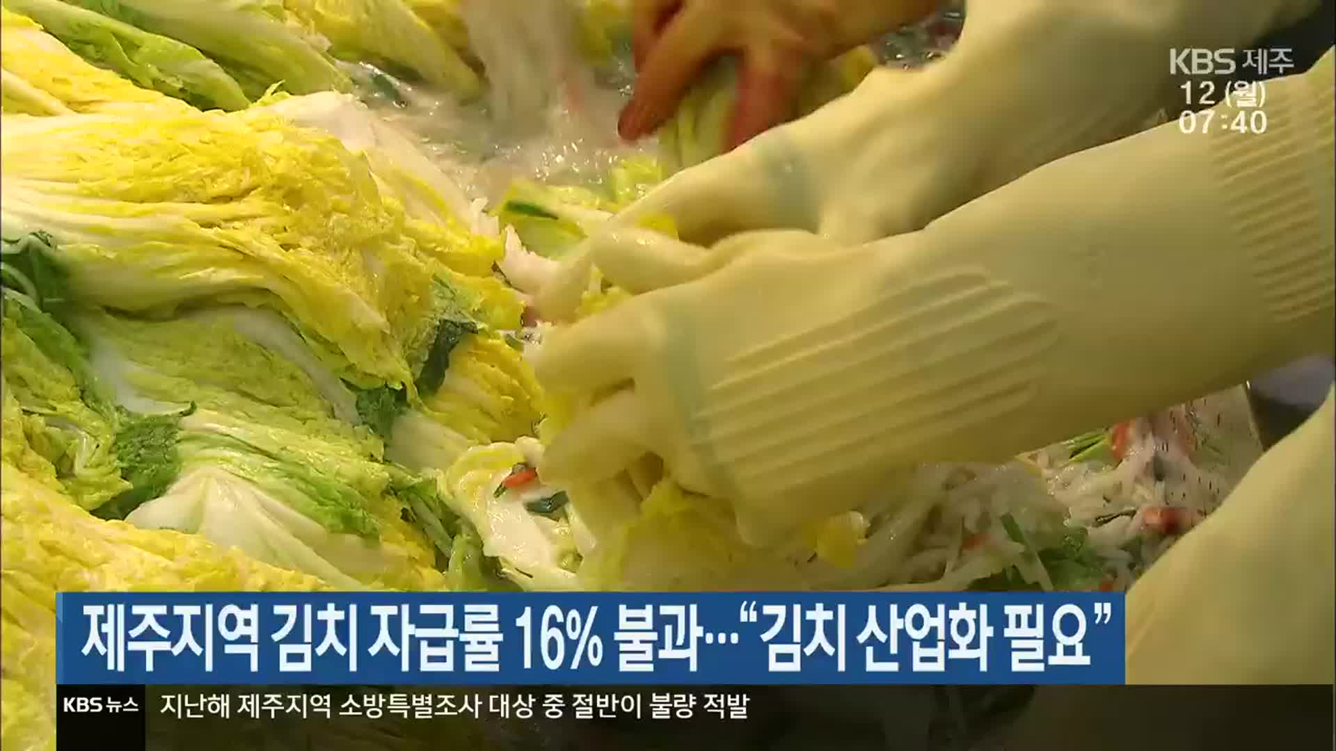 제주지역 김치 자급률 16% 불과…“김치 산업화 필요”