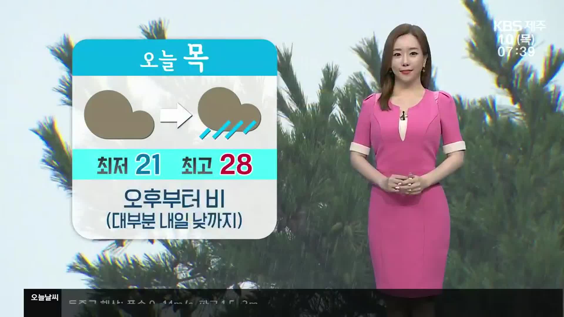 [날씨] 제주 오후부터 비…돌풍·천둥·번개 유의