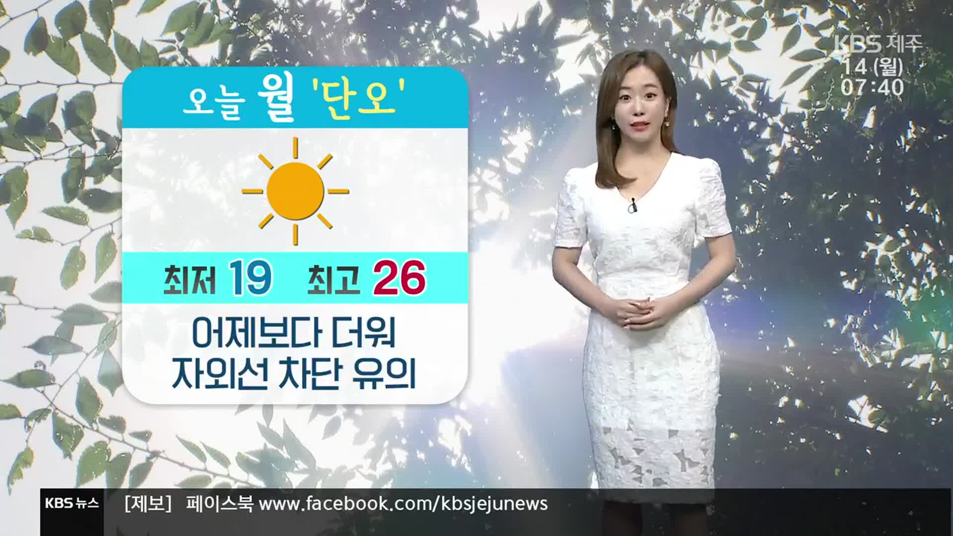 [날씨] 제주 어제보다 더워…자외선 차단 유의