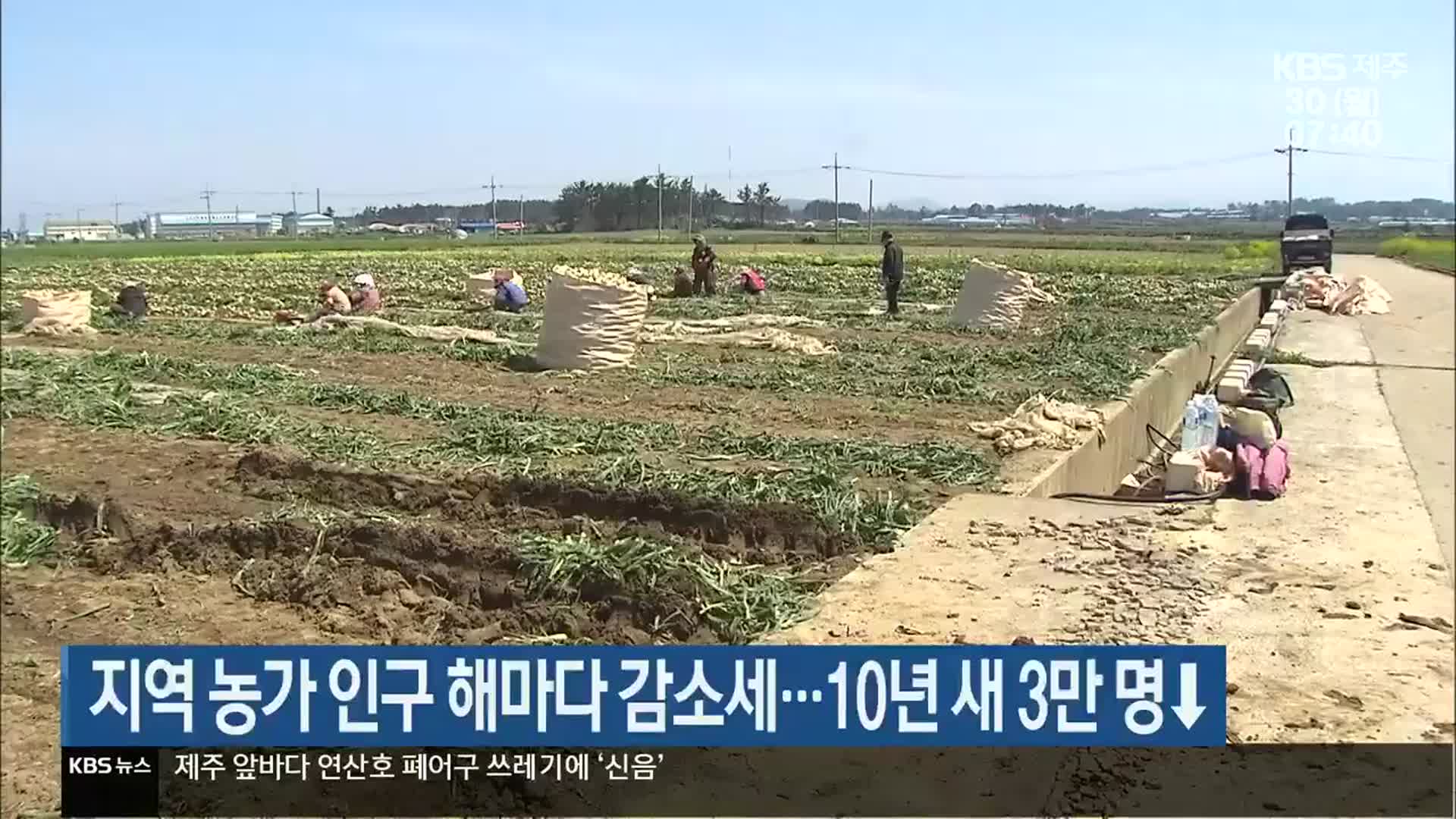 제주 지역 농가 인구 해마다 감소세…10년  새 3만 명↓